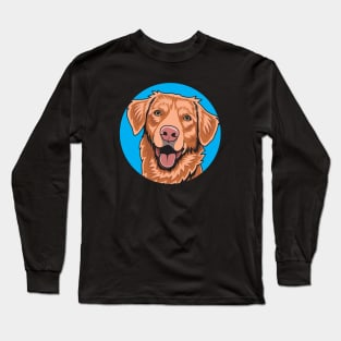 Nova Scotia Duck Tolling Retriever Toller Blue Circle Long Sleeve T-Shirt